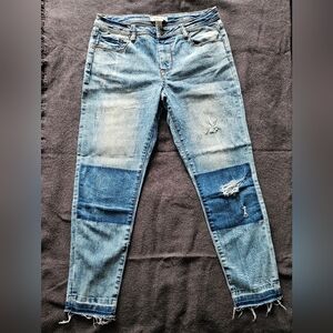 Stylish Blue Distressed Women Jeans Denim